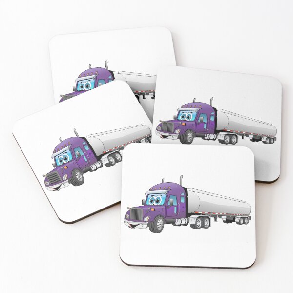 Item preview, Semi truck tanker purple cab silver trailer cartoon designed and sold by Scott Hayes.