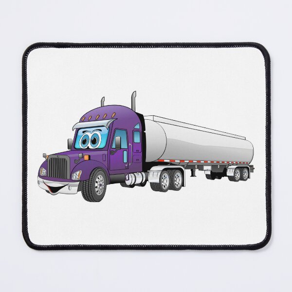 Item preview, Semi truck tanker purple cab silver trailer cartoon designed and sold by Scott Hayes.