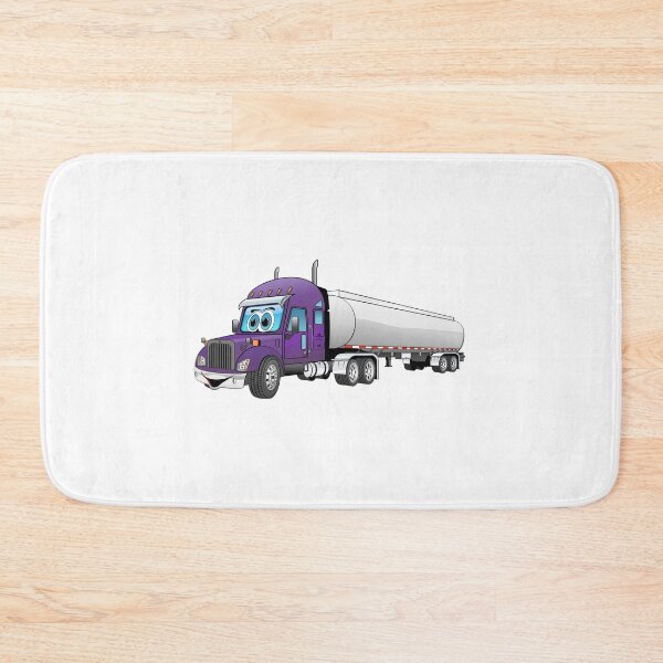 Item preview, Semi truck tanker purple cab silver trailer cartoon designed and sold by Scott Hayes.