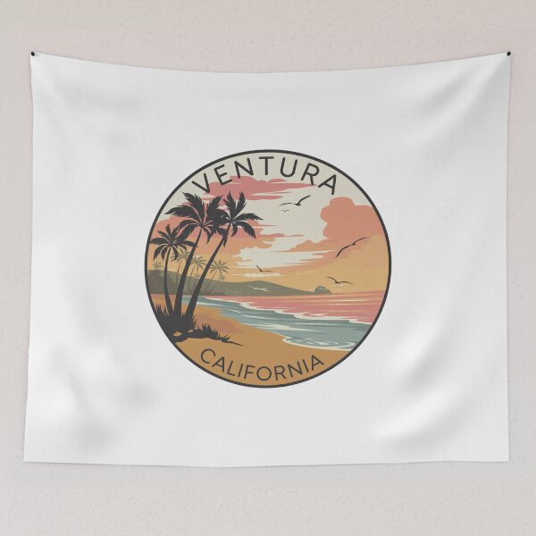 Item preview, Ventura, California - Beach Sunset Illustration designed and sold by CircinusStore.