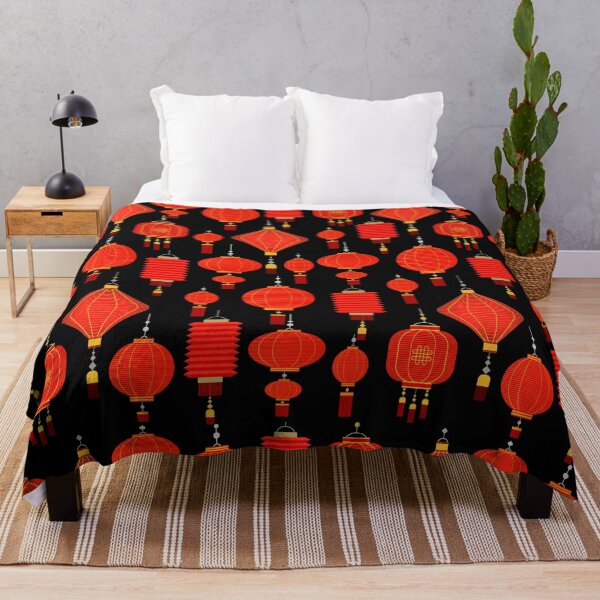 Item preview, Red and Gold Chinese Paper Lanterns Artwork designed and sold by Phat Dog Designs .