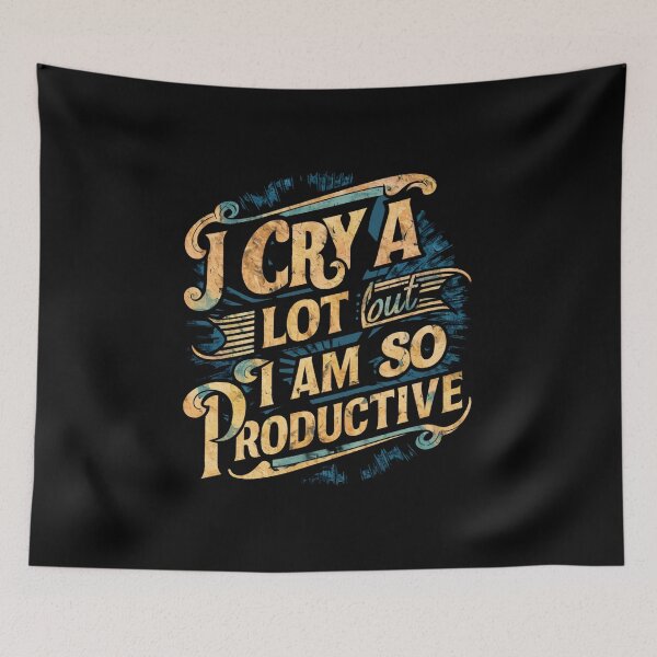 Aperçu de l'œuvre Productive Crier Vintage - Slogan artistique amusant créée et vendue par LEOdesignerArt.