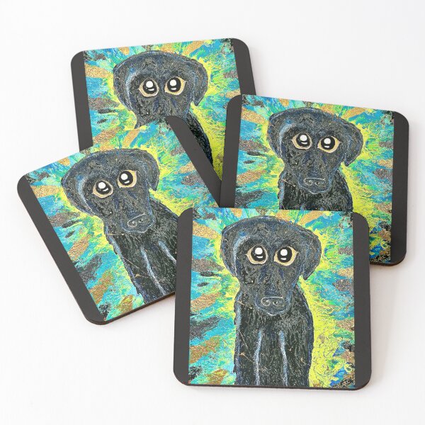 Item preview, Duke Black Dog on Neon Background designed and sold by PGKINART.