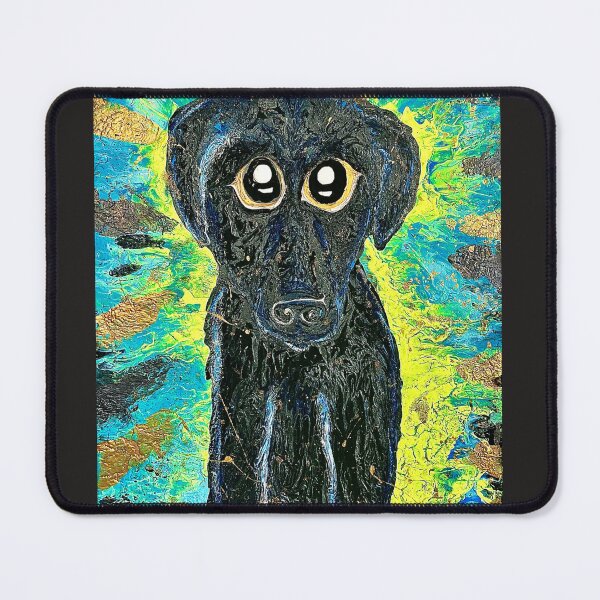Item preview, Duke Black Dog on Neon Background designed and sold by PGKINART.