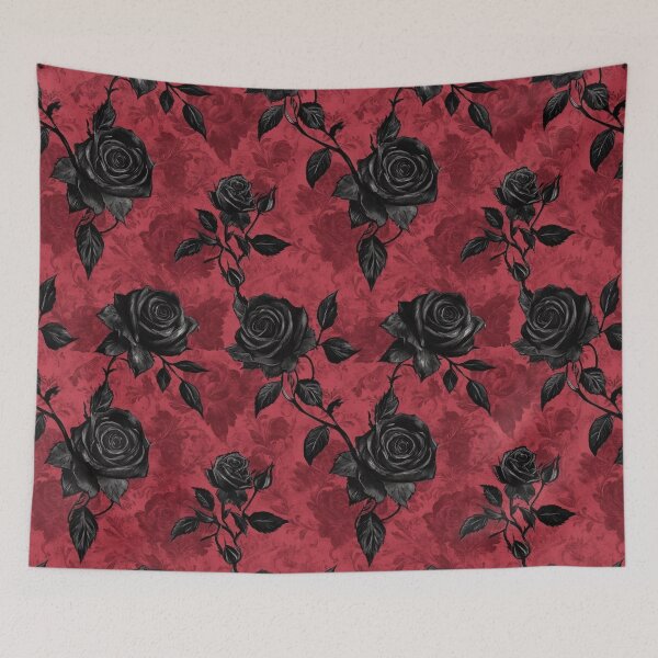 Item preview, Red Gothic Victorian Valentine Roses Pattern designed and sold by ScorpioSunStudio.