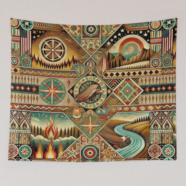 Item preview, Peoria Tribe: A Seamless Pattern of Land and Sky designed and sold by Meta2Physical.