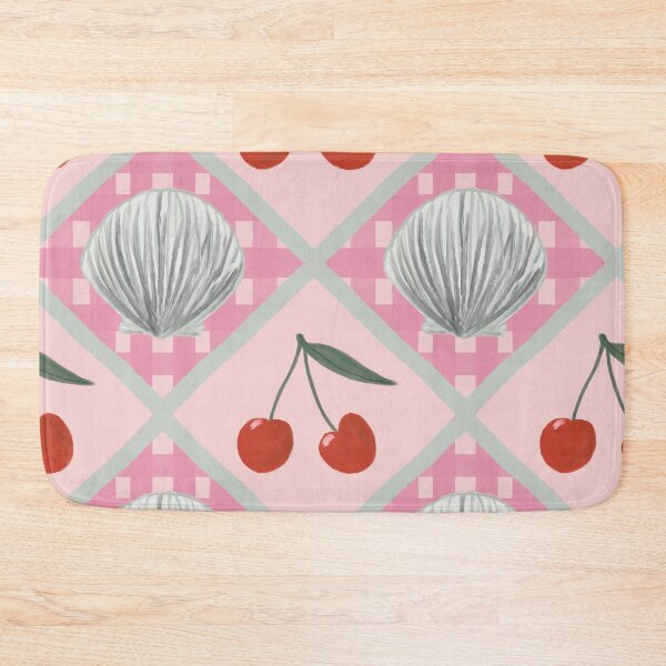 Item preview, Sea shell clam and cherry  Pink and White diamond  Stripe Pattern – Modern Statement by Jemma Jamie SKidmore  designed and sold by Jemma Jamie Skidmore.
