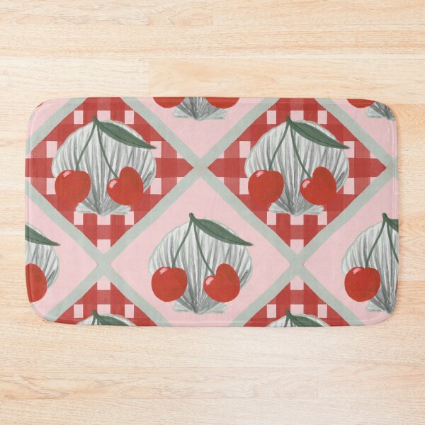 Item preview, Copy of Sea shell clam and cherry red and White diamond  Stripe Pattern – Modern Statement by Jemma Jamie SKidmore  designed and sold by Jemma Jamie Skidmore.