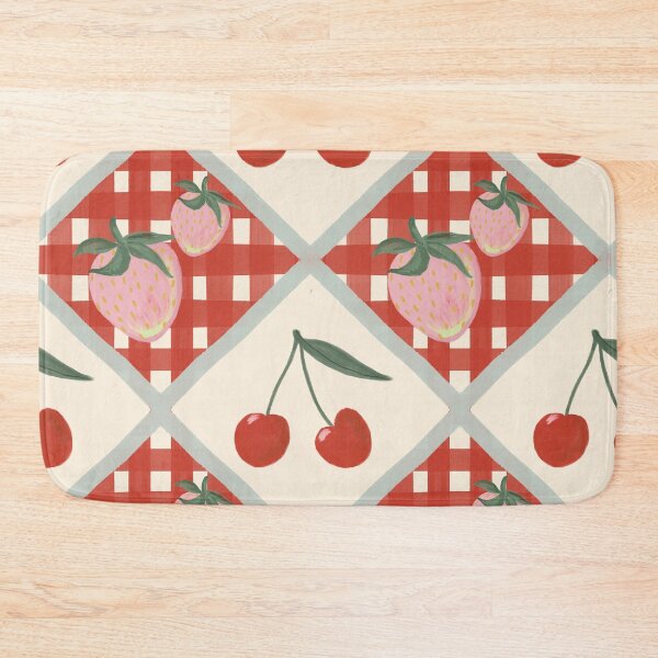 Item preview, Strawberry and Cherry red and White diamond picnic  Pattern – Modern Statement by Jemma Jamie SKidmore  designed and sold by Jemma Jamie Skidmore.