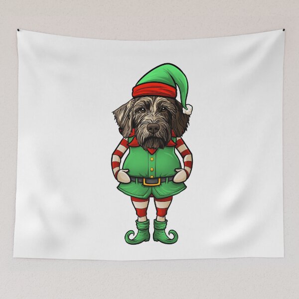 Item preview, Funny Christmas Elf German Wirehaired Pointer Dog designed and sold by whyitsme.
