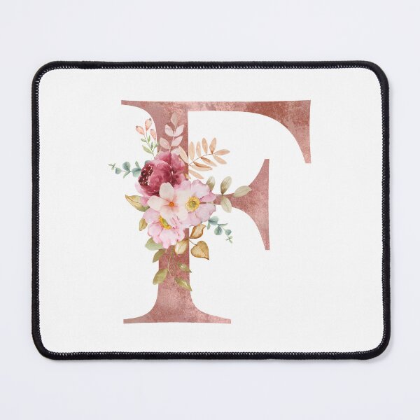 Item preview, Rose Gold Watercolour Letter F Floral Monogram designed and sold by NicheFifty-Two.