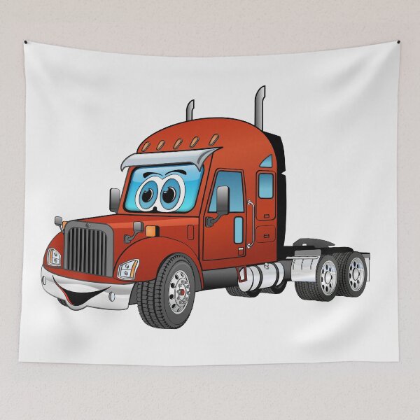 Item preview, Semi Truck Cab Red Cartoon designed and sold by Scott Hayes.