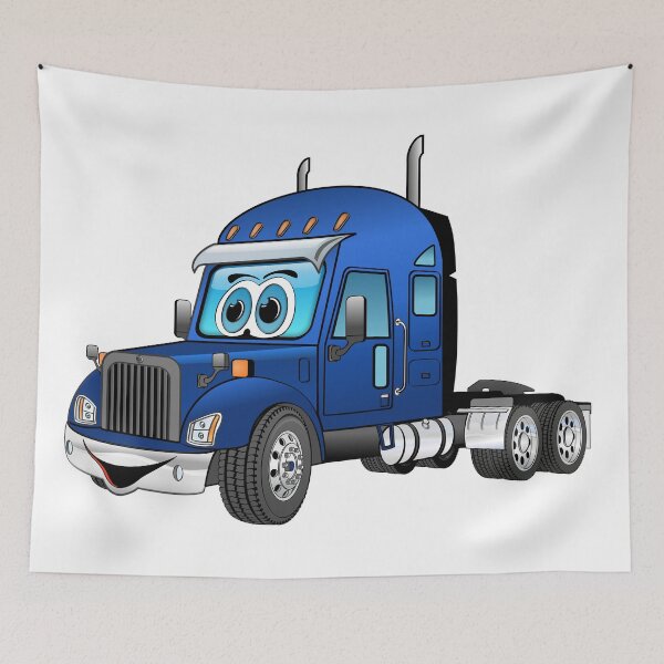 Item preview, Semi Truck Cab Blue Cartoon designed and sold by Scott Hayes.