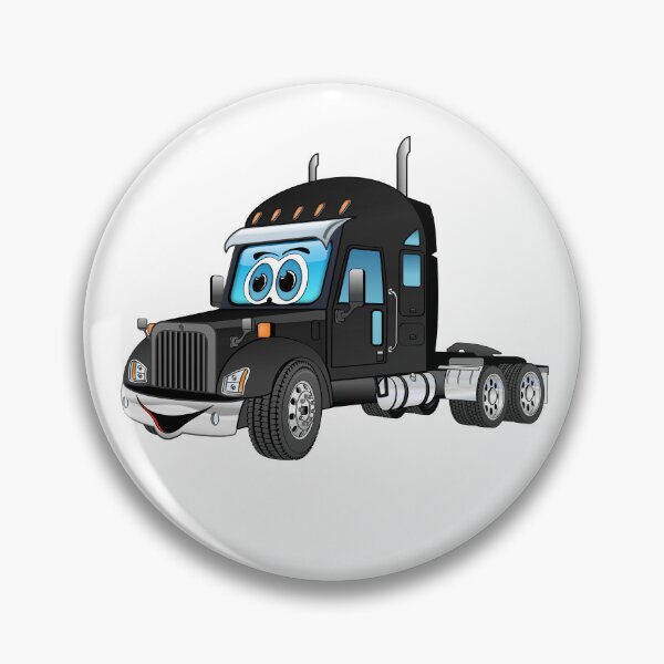 Item preview, Semi Truck Cab Black Cartoon designed and sold by Scott Hayes.