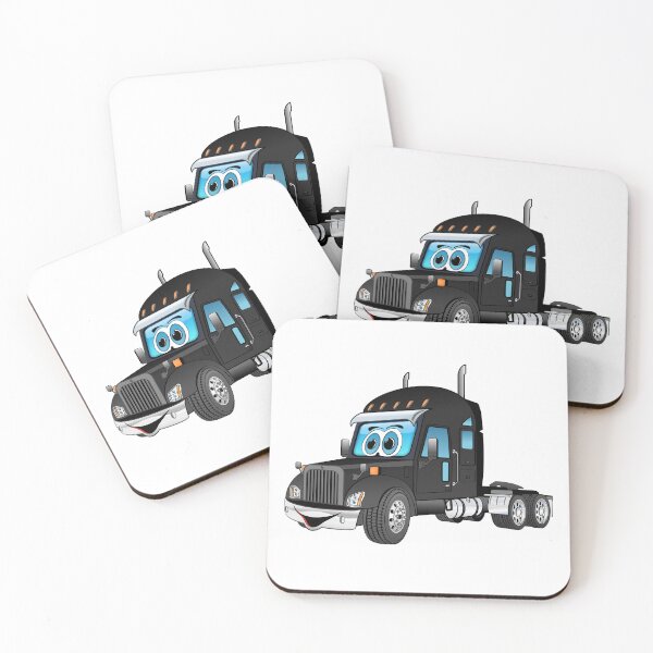 Item preview, Semi Truck Cab Black Cartoon designed and sold by Scott Hayes.