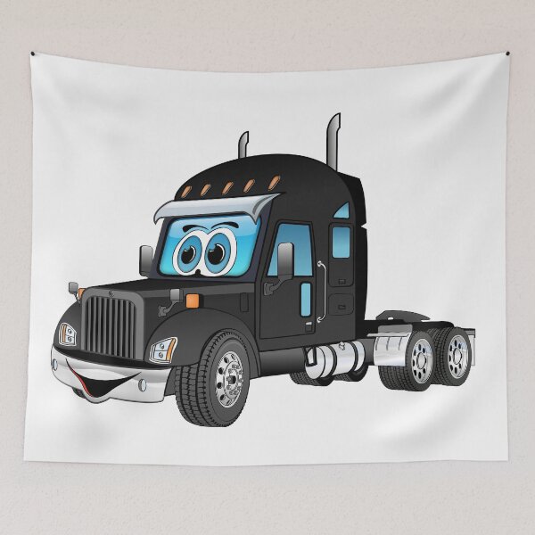 Item preview, Semi Truck Cab Black Cartoon designed and sold by Scott Hayes.