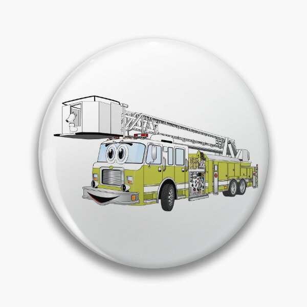 Item preview, Snorkel Ladder Fire Truck Lime Green Cartoon designed and sold by Scott Hayes.