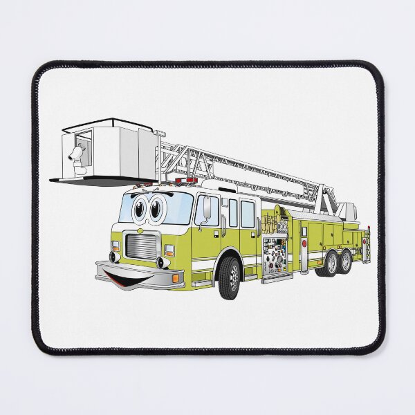Item preview, Snorkel Ladder Fire Truck Lime Green Cartoon designed and sold by Scott Hayes.