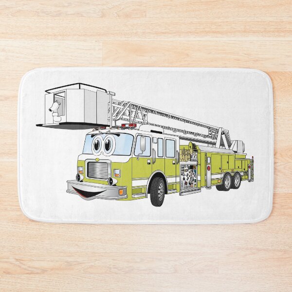 Item preview, Snorkel Ladder Fire Truck Lime Green Cartoon designed and sold by Scott Hayes.