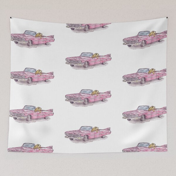 Item preview, Retro Pink Car and Dog designed and sold by inKseparable.
