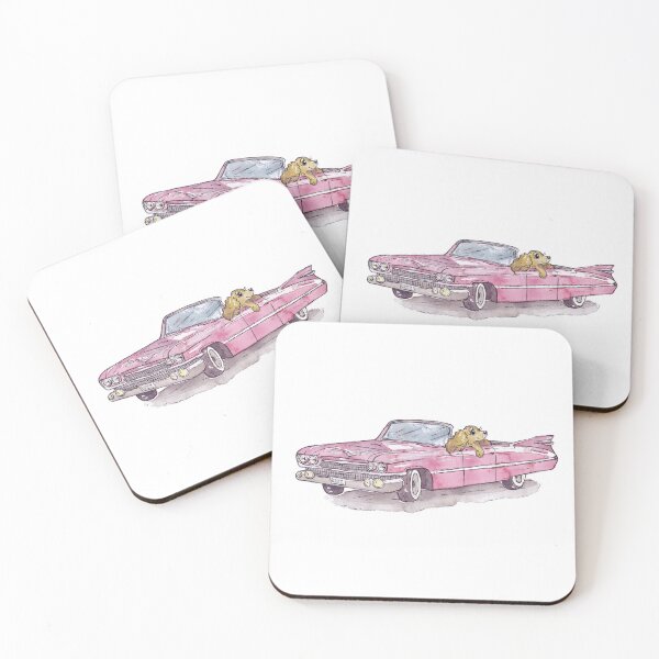 Item preview, Retro Pink Car and Dog designed and sold by inKseparable.