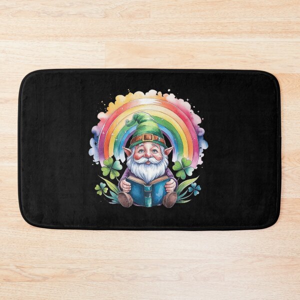 Item preview, Whimsical Leprechaun with Rainbow and Clover Illustration designed and sold by love3617.