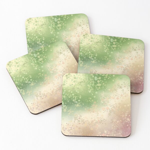 Item preview, Aesthetic Pastel Green Pink Beige Ombre Watercolor Dots designed and sold by LEILA ART SPACE.