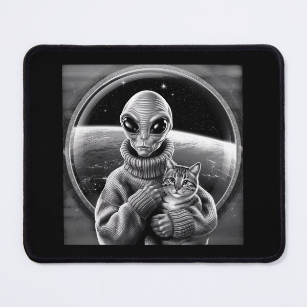 Item preview, Alien and Cat Duo in Space: Sci-Fi Adventure Art designed and sold by love3617.