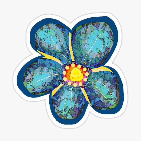 Fleur bleue Sticker