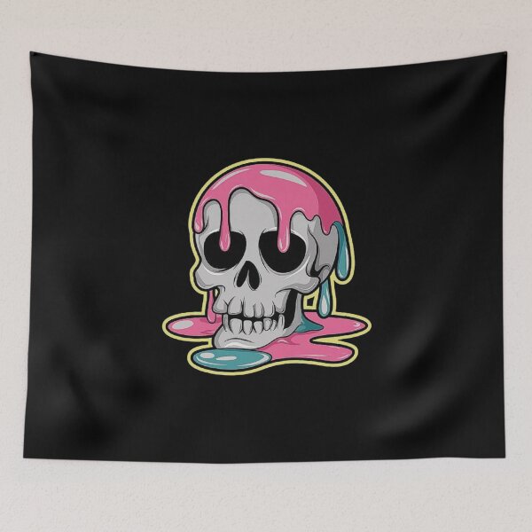 Item preview, Melting Skull Art - Colorful Drip Skull Illustration designed and sold by love3617.