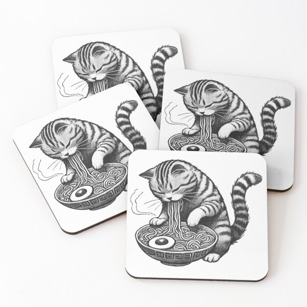 Aperçu de l'œuvre Chat Ramen 15 créée et vendue par S.Lindsay Designs.