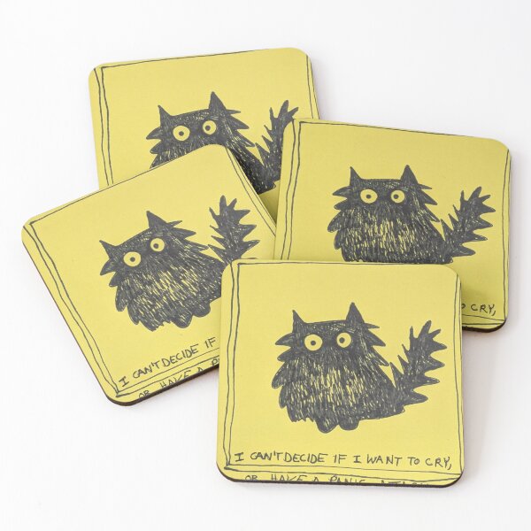 Item preview, Cry or panic attack funny cat drawing  designed and sold by Emilyslibrary.