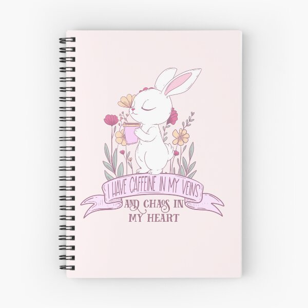 Item preview, Caffeine in My Veins and Chaos in My Heart - Cute Bunny Coffee Lover designed and sold by Jess.a.creates.