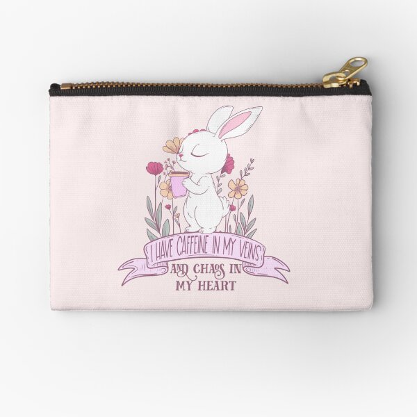 Item preview, Caffeine in My Veins and Chaos in My Heart - Cute Bunny Coffee Lover designed and sold by Jess.a.creates.