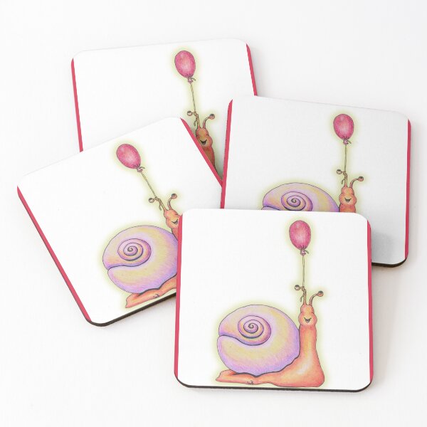 Item preview, Sweet Smiling Snail with Red Balloon and High High Hopes designed and sold by Vicki Noble Art.