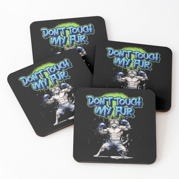 Item preview, Don't Touch My Fur DTMF Boxing Cat designed and sold by GetContented.