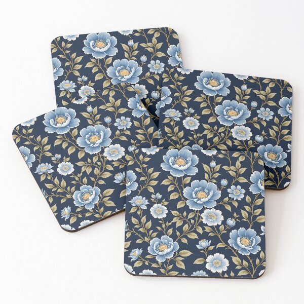Item preview, Chinoiserie French Blue White Floral Pattern designed and sold by Wiss2Arts.