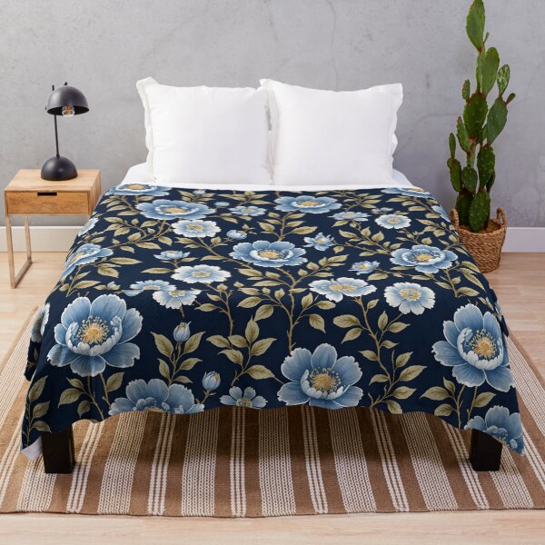 Item preview, Chinoiserie French Blue White Floral Pattern designed and sold by Wiss2Arts.