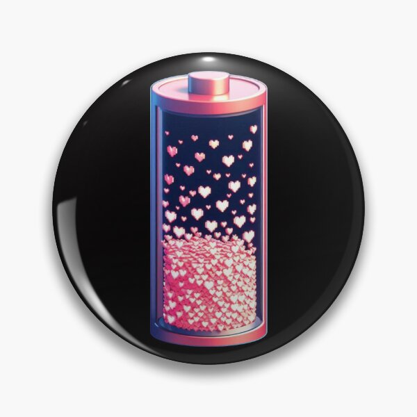 Item preview, Valentines Tech Art Battery with Pixel Hearts designed and sold by RichgeraldArt.