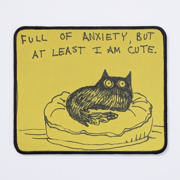 Item preview, Anxiety cat cartoon art  designed and sold by Emilyslibrary.