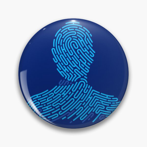 Item preview, biometrics digital forensics man head shape fingerprint pattern designed and sold by NiamLab.