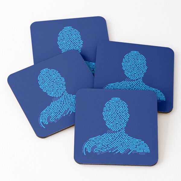 Item preview, biometrics digital forensics man head shape fingerprint pattern designed and sold by NiamLab.