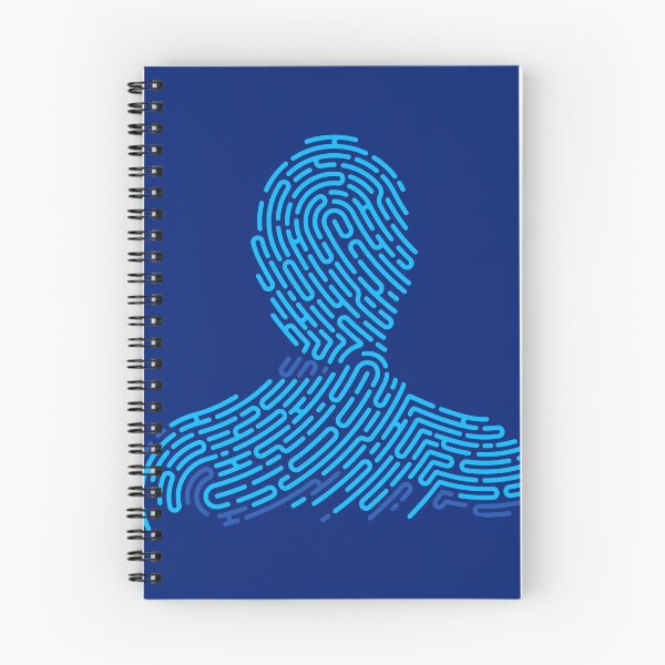 Item preview, biometrics digital forensics man head shape fingerprint pattern designed and sold by NiamLab.
