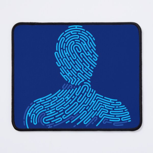 Item preview, biometrics digital forensics man head shape fingerprint pattern designed and sold by NiamLab.