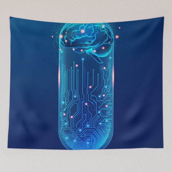 Item preview, neuroscience medical technology brain pill electronic pattern designed and sold by NiamLab.