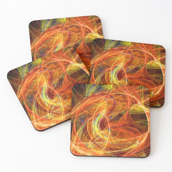 Item preview, CRAZY PHOTON Vibrant Yellow Orange Brown  Fractal Swirls designed and sold by BulganLumini.