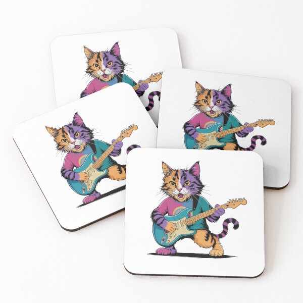 Item preview, Psychedelic Kitty Playing Guitar Design designed and sold by Peter Stawicki.