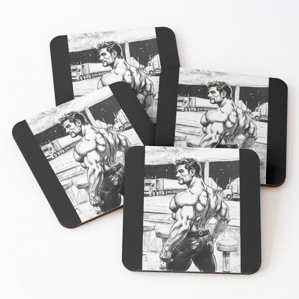 Item preview, 1940s Vintage Truck Stop Tom of Finland Tribute Gay Pride Graphic Design designed and sold by ItsAKinkThing.