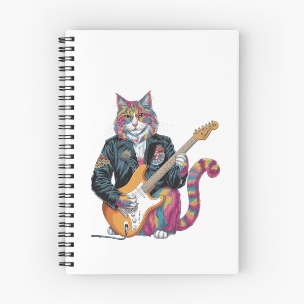 Item preview, Psychedelic Leather Coat Kitty Playing Guitar Design designed and sold by Peter Stawicki.