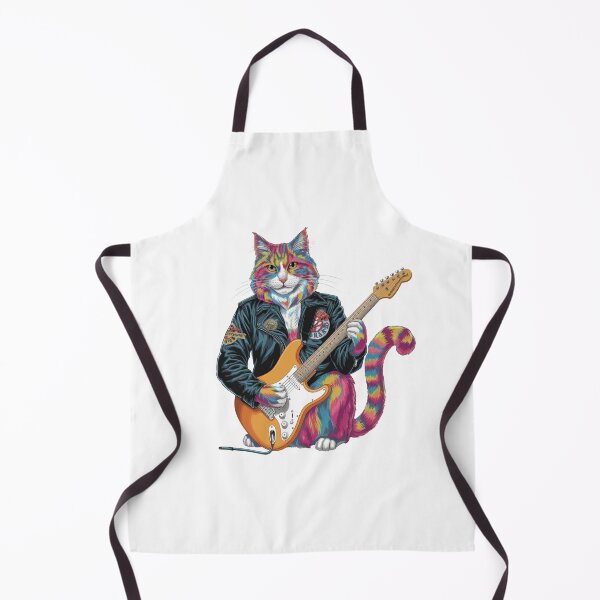 Item preview, Psychedelic Leather Coat Kitty Playing Guitar Design designed and sold by Peter Stawicki.